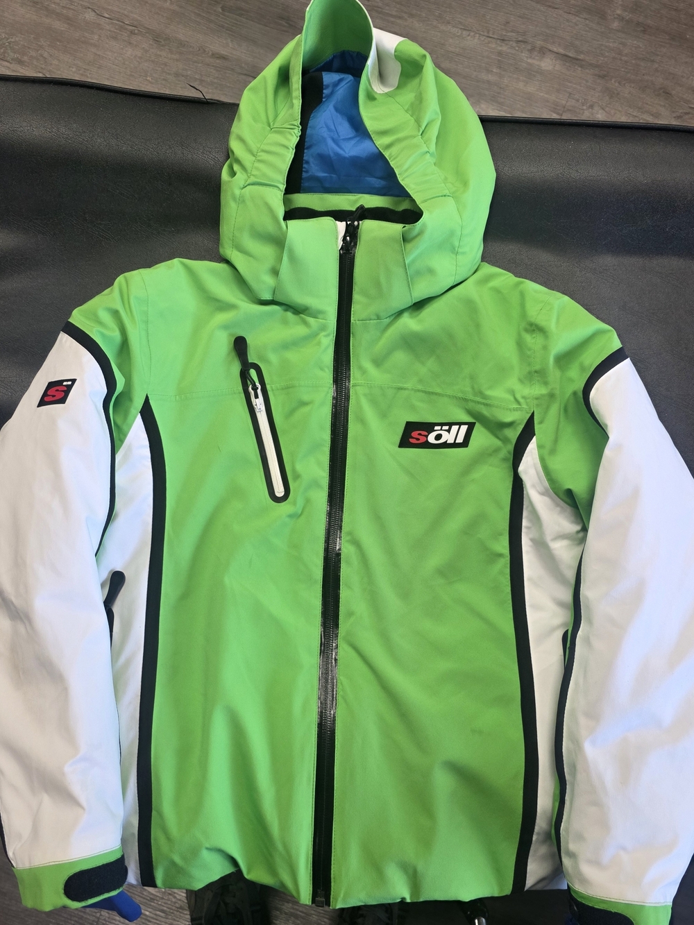 Kids' Lime Green Ski Jacket with White Accents
